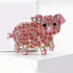 🌺Pink Pig Rhinestone Brooch Pig Jewelry Pig Accessories
